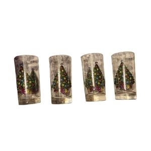 Vtg Christmas by Carlton Holiday Glass Set
